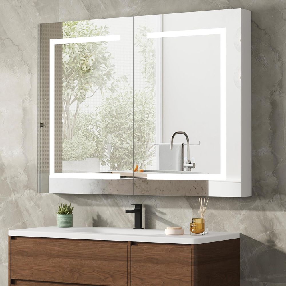 Home Outlet Bathroom Mirrors - LED Medicine Cabinet with Mirror or