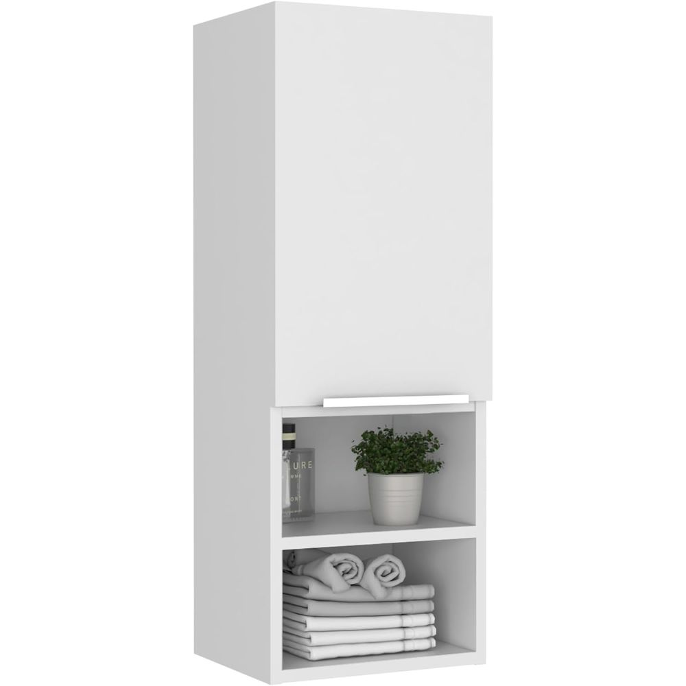 Home Essentials Bathroom Cabinet - Single-Door Bathroom Cabinet with Two Shelves,