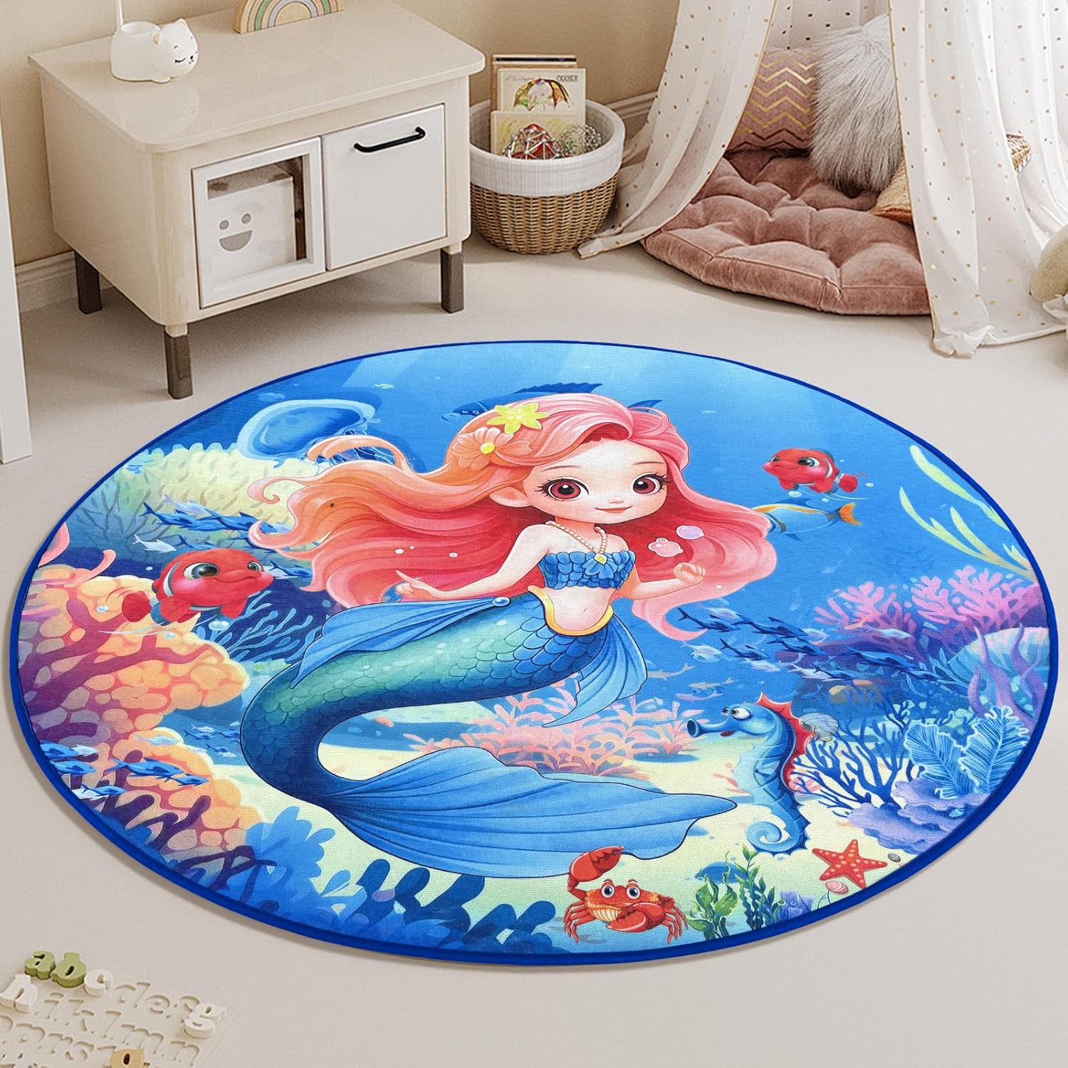 Mermaid Underwater Scene Round - Home Bathroom Scene avis et prix
