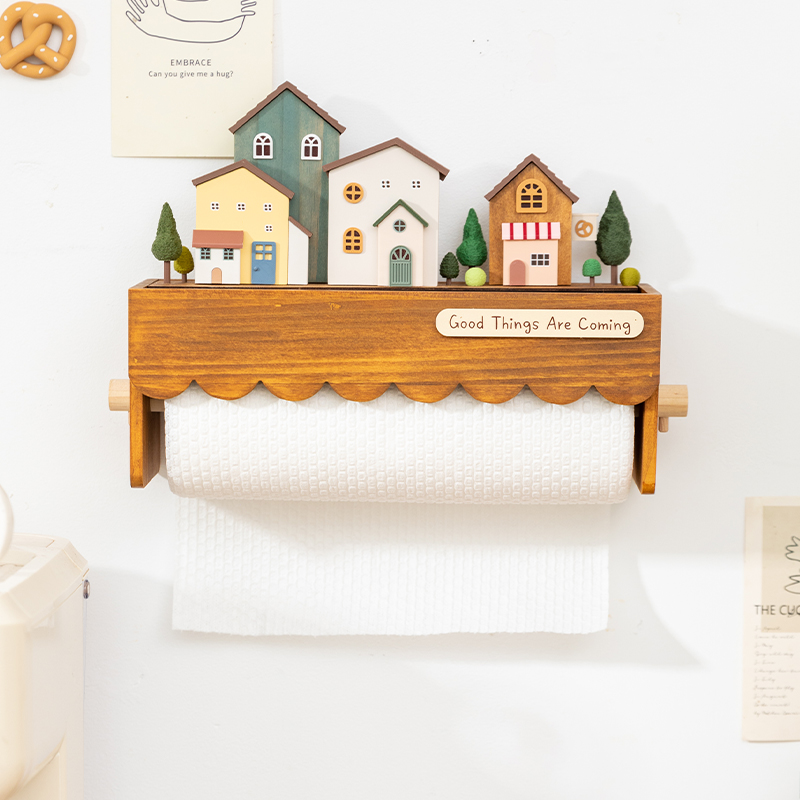 Wood Wall Mounted Paper Towel  - Home Bathroom Paper Towel Dispenser avis et prix