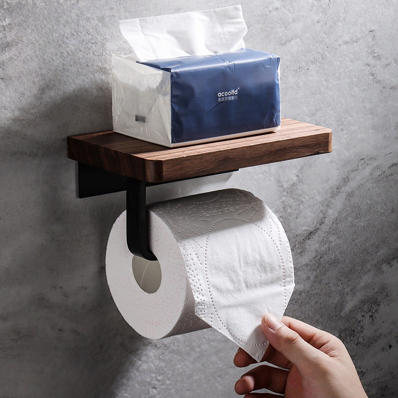 Solid Wood Tissue Holder No Dr - Home Bathroom Paper Towel Dispenser avis et prix