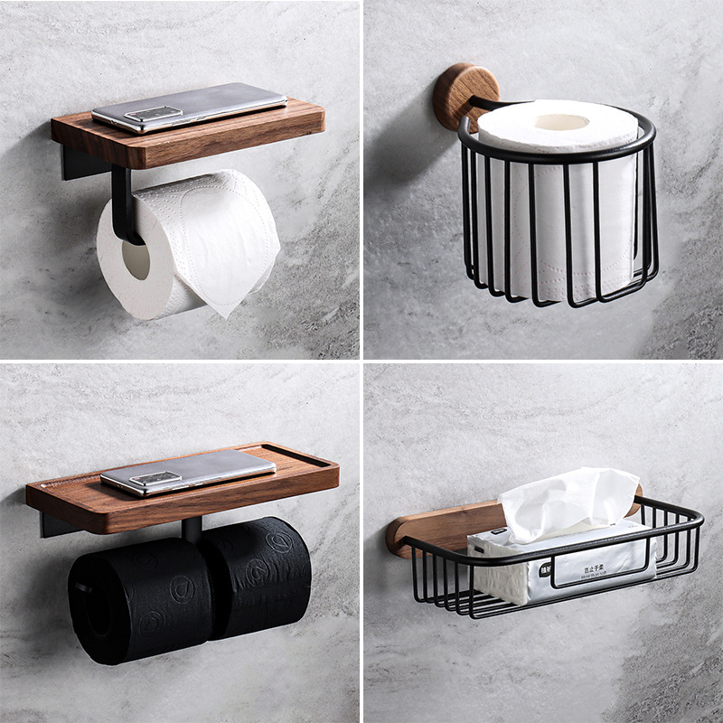 Solid Wood Tissue Holder No Dr - Home Bathroom Paper Towel Dispenser avis et prix