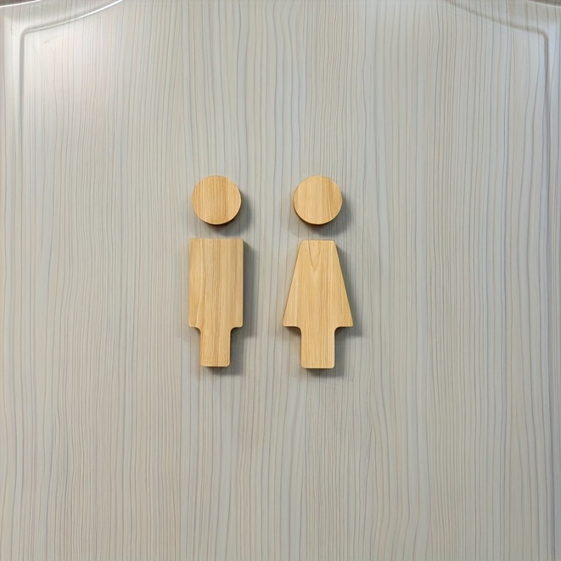 2PCS Wooden Bathroom Sign for  - Home Bathroom Accessories avis et prix
