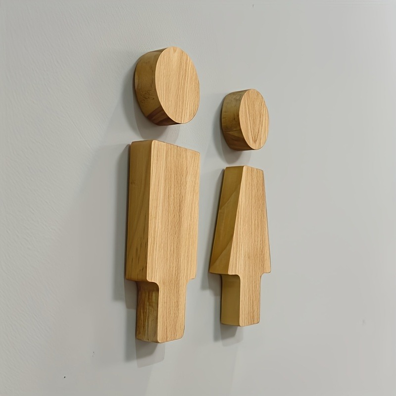 2PCS Wooden Bathroom Sign for  - Home Bathroom Accessories avis et prix