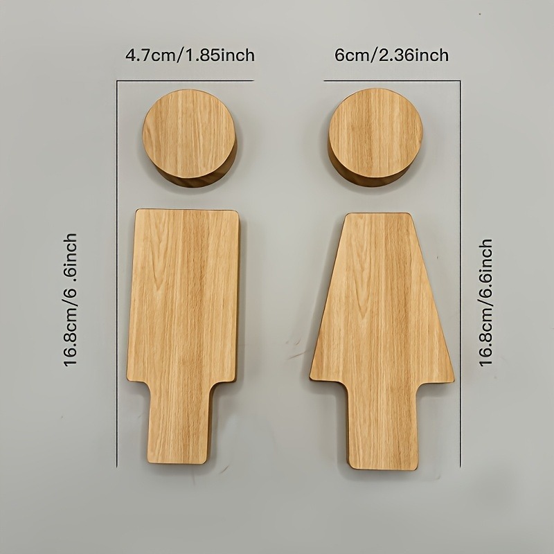 2PCS Wooden Bathroom Sign for  - Home Bathroom Accessories avis et prix