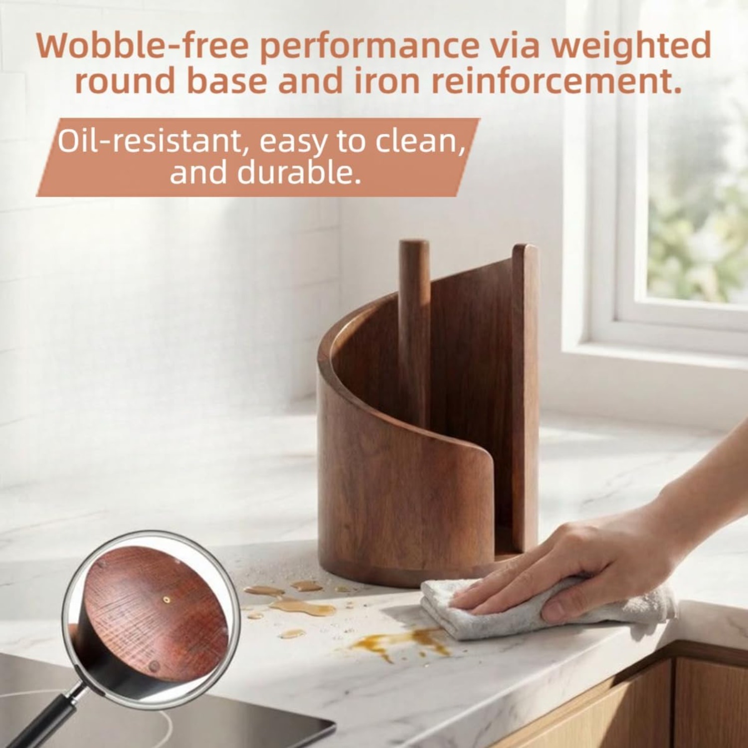 Natural Wood Kitchen Paper Tow - Home Bathroom Paper Towel Dispenser avis et prix
