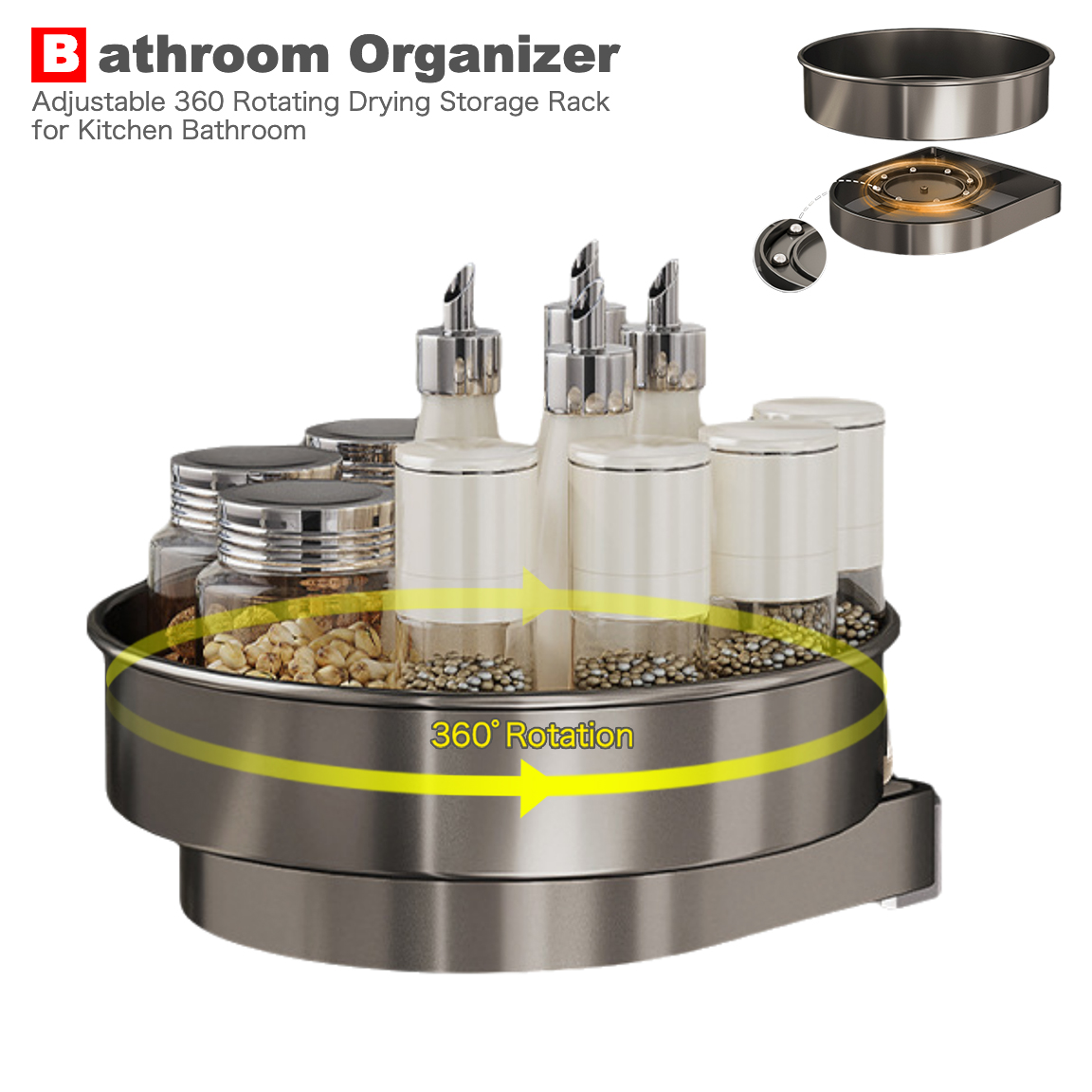 No Drilling 360°Rotate Stainle - Home Bathroom Scene avis et prix