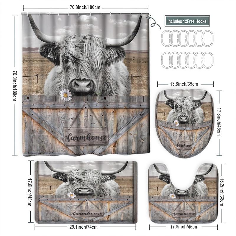 1/3/4Pcs Creative Scottish Hig - Home Bathroom With Two Toilets avis et prix
