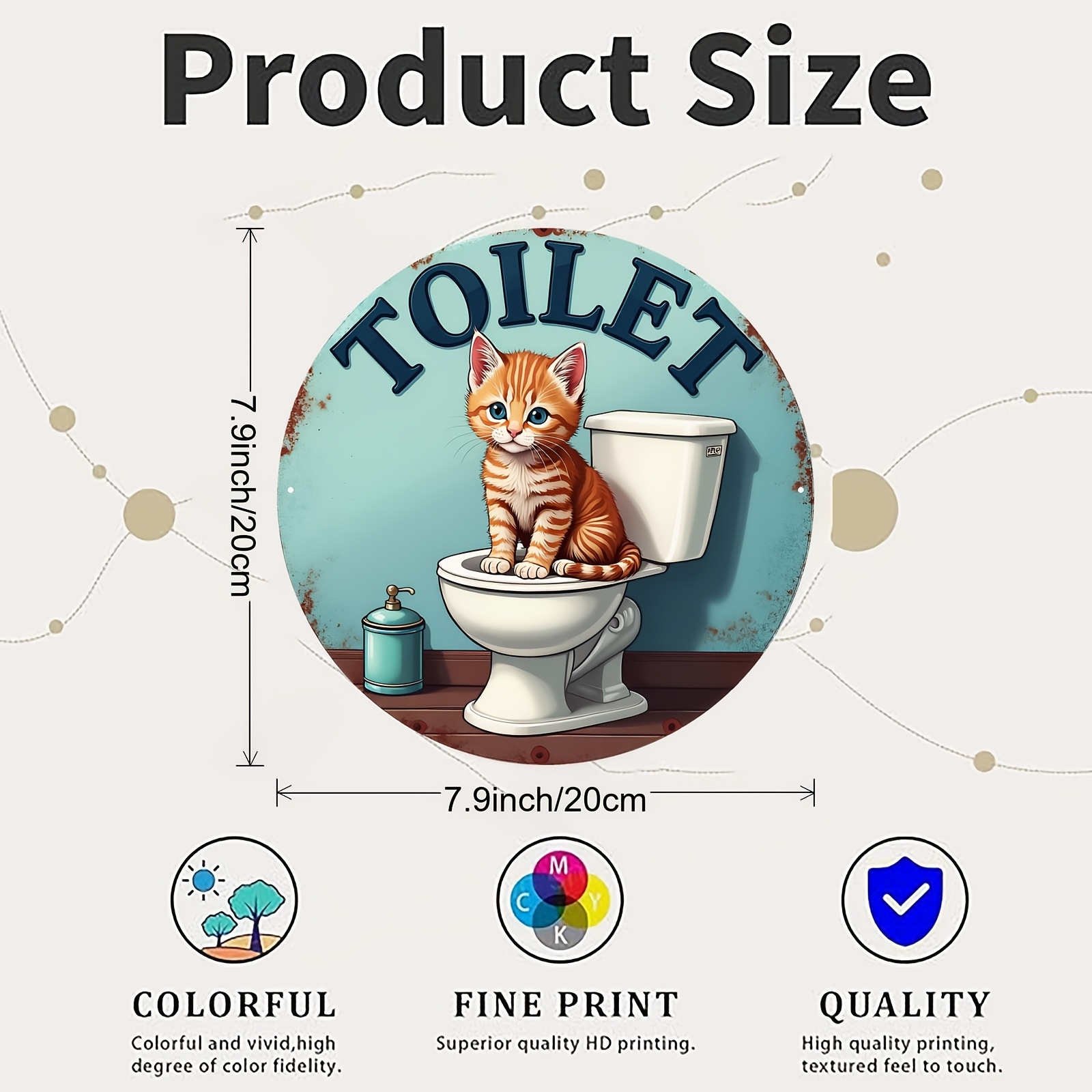 Aluminum Sign, Cute Cat Toilet - Home Bathroom Scene avis et prix