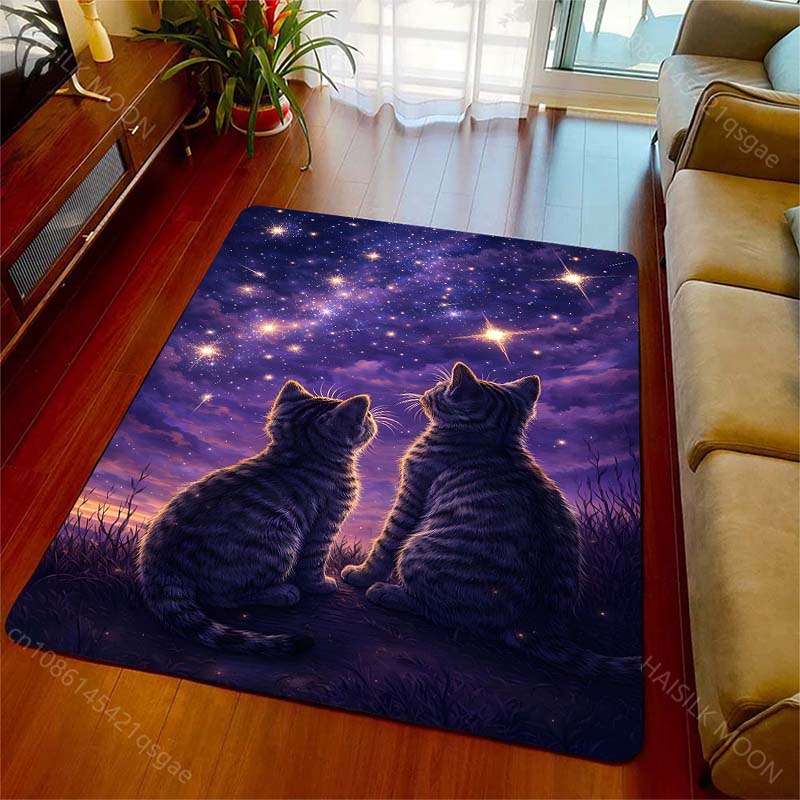 1PC Two cats gaze at stars Pri - Home Bathroom With Two Toilets avis et prix