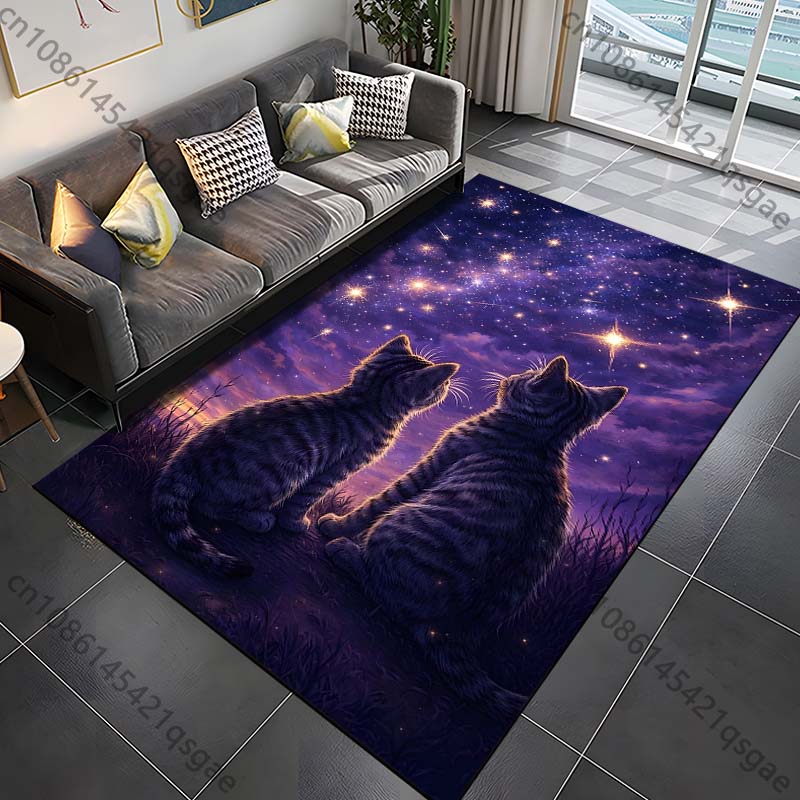 1PC Two cats gaze at stars Pri - Home Bathroom With Two Toilets avis et prix
