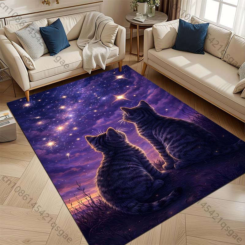 1PC Two cats gaze at stars Pri - Home Bathroom With Two Toilets avis et prix