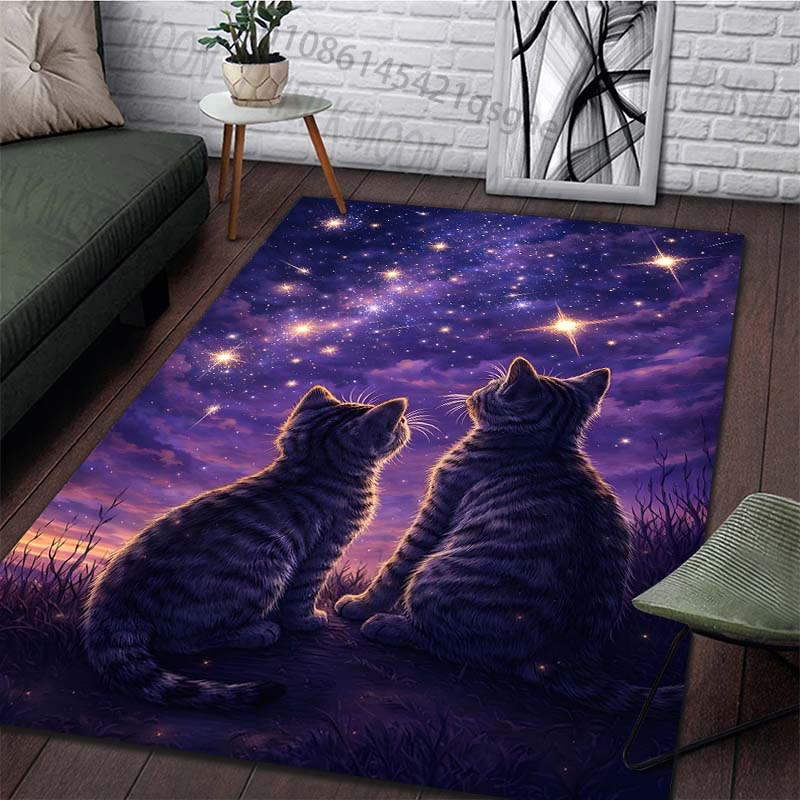 1PC Two cats gaze at stars Pri - Home Bathroom With Two Toilets avis et prix
