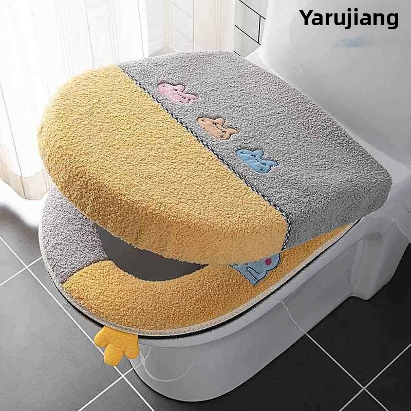 Thick Plush Toilet  Cover Set  - Home Bathroom With Two Toilets avis et prix