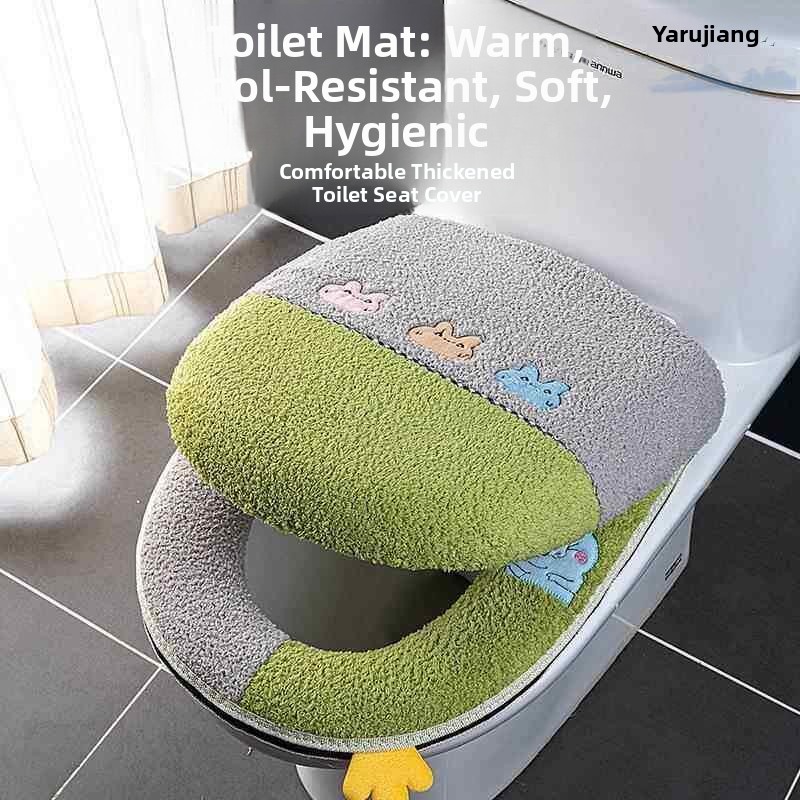 Thick Plush Toilet  Cover Set  - Home Bathroom With Two Toilets avis et prix