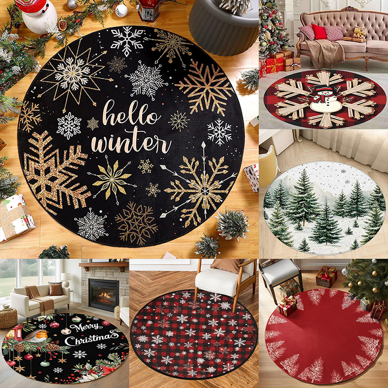 1pc Christmas round carpet: Sa - Home Bathroom Scene avis et prix