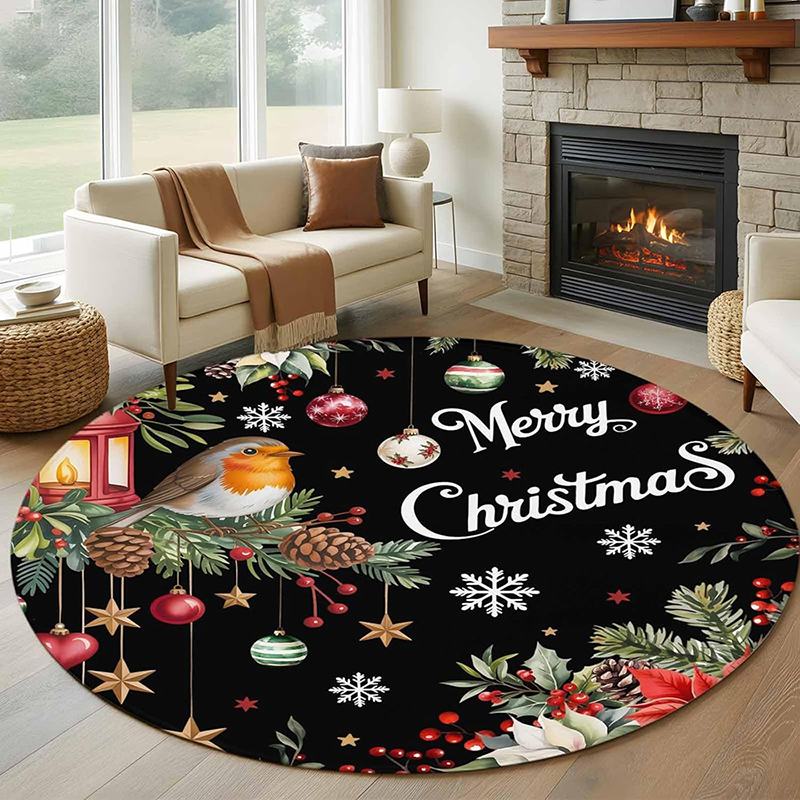 1pc Christmas round carpet: Sa - Home Bathroom Scene avis et prix