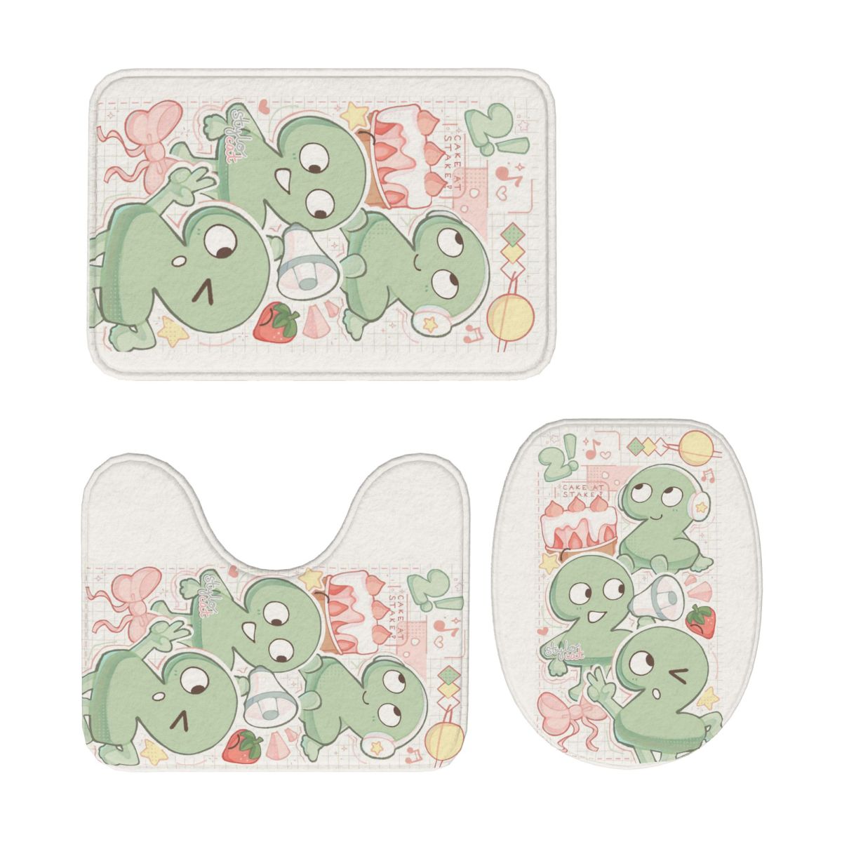 Two Tpot BFDI 3 Pcs Bath Mat B - Home Bathroom With Two Toilets avis et prix