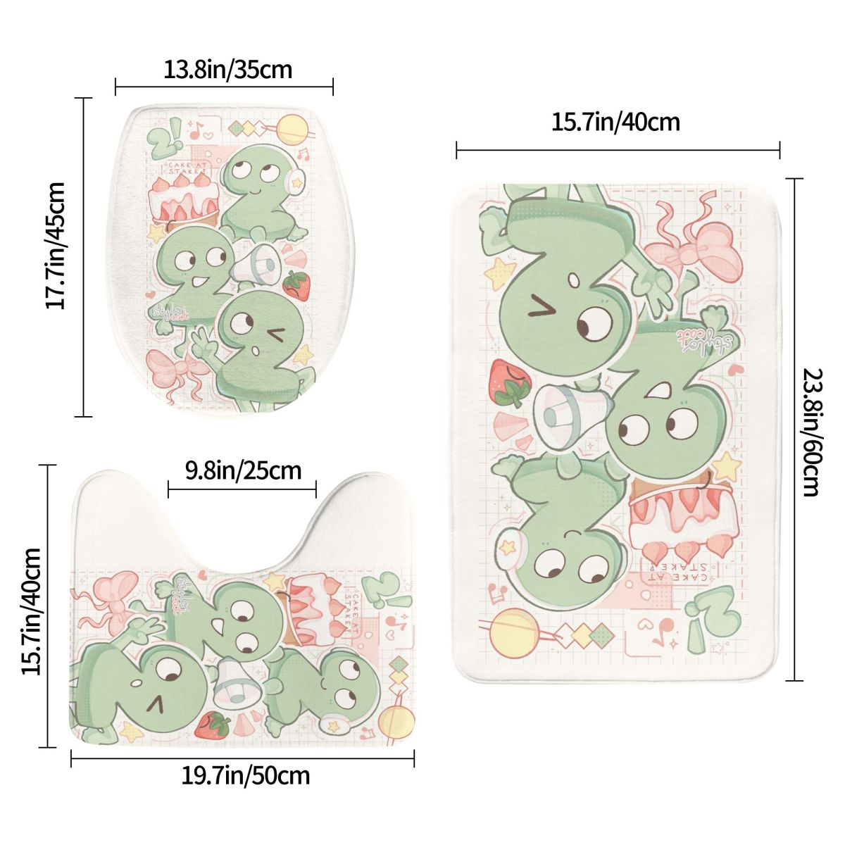 Two Tpot BFDI 3 Pcs Bath Mat B - Home Bathroom With Two Toilets avis et prix