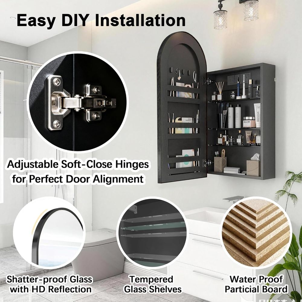 Medicine Cabinet Mirror with P - Home Outlet Bathroom Mirrors avis et prix